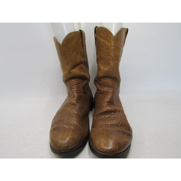 Justin Mens Size 10.5 EE Brown Leather Bullhide Cowboy Western Boots main image 5